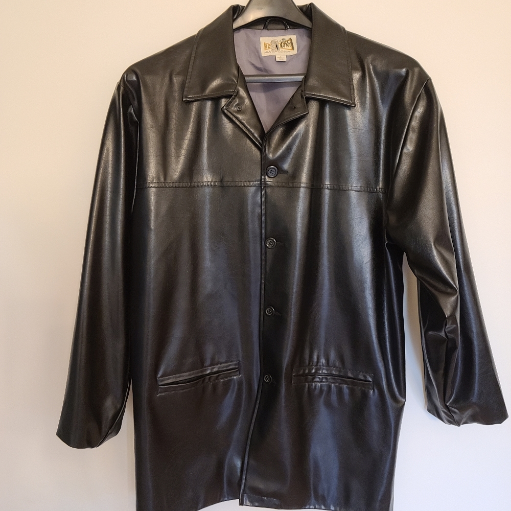 BC Ethic Men's Black Faux Leather/Pleather Jacket